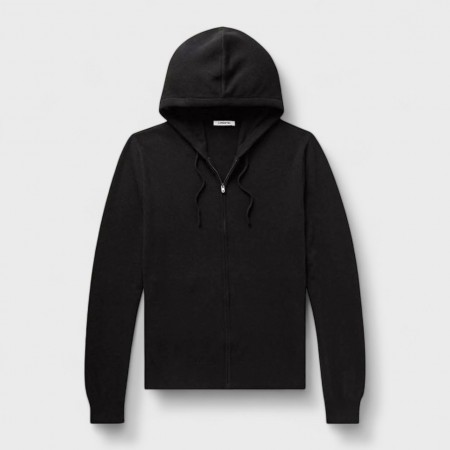 Sudadera con capucha y cremallera de cachemira Sudadera con capucha y cremallera de cachemira