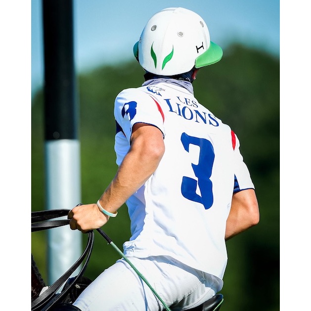 Casco Blanco y Verde de Polo Casco Blanco y Verde de Polo