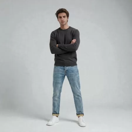 Jersey de cuello redondo de cachemira Carbon