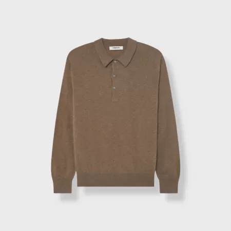 Polo de cachemira marrón claro