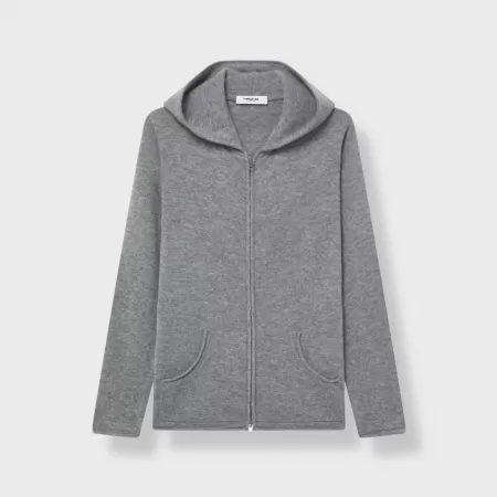 Sudadera con Cremallera de Cachemir Gris Sudadera con Cremallera de Cachemir Gris