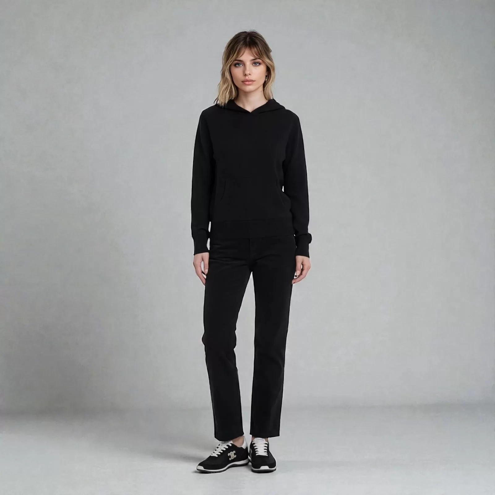 Sudadera con capucha Chukka de cachemira Negra Sudadera con capucha Chukka de cachemira Negra