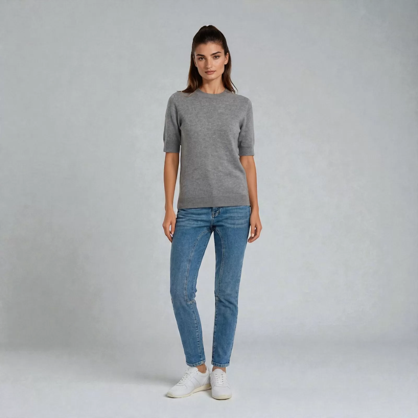 Camiseta de cachemira Gris Camiseta de cachemira Gris