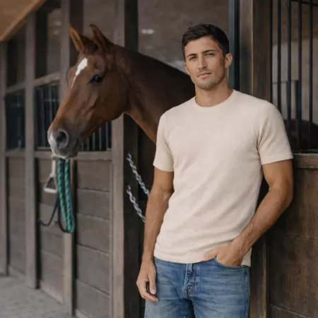 Camiseta de cachemira Beige