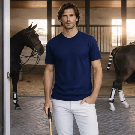 Camiseta de cachemira Azul