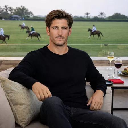 Jersey de cuello redondo de cachemira negro