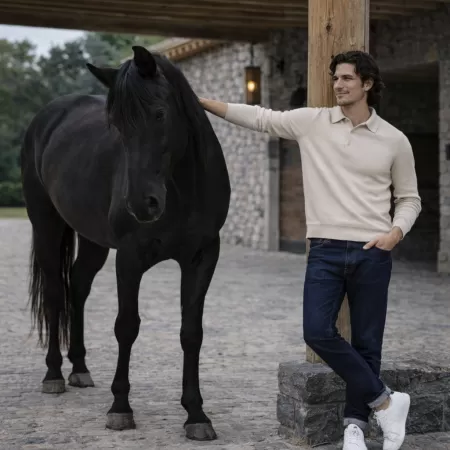 Polo de cachemira beige claro