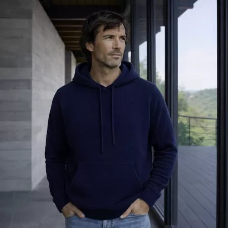 Sudadera con capucha de cachemira Azul Marino