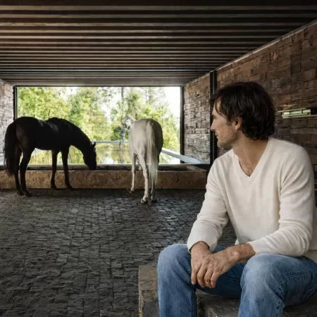 Jersey de Cachemir Cuello en V Beige Claro