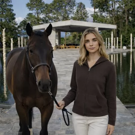 Sudadera con Cremallera de Cachemir Marrón Sudadera con Cremallera de Cachemir Marrón