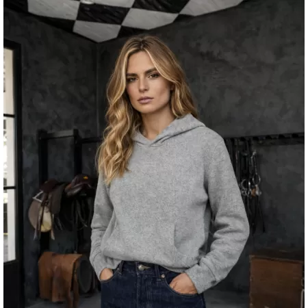 Sudadera con capucha Chukka de cachemira Gris Claro Sudadera con capucha Chukka de cachemira Gris Claro