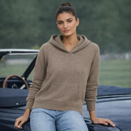 Sudadera con capucha Chukka de cachemira Taupe Sudadera con capucha Chukka de cachemira Taupe