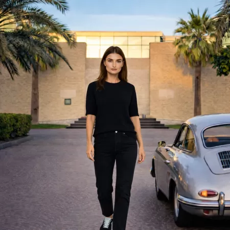 Camiseta de cachemira Ayala Negra