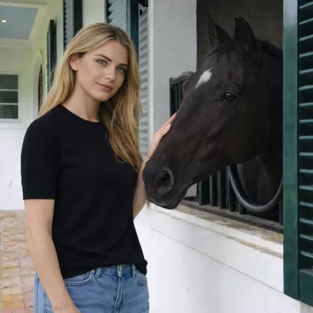Camiseta de cachemira Negro